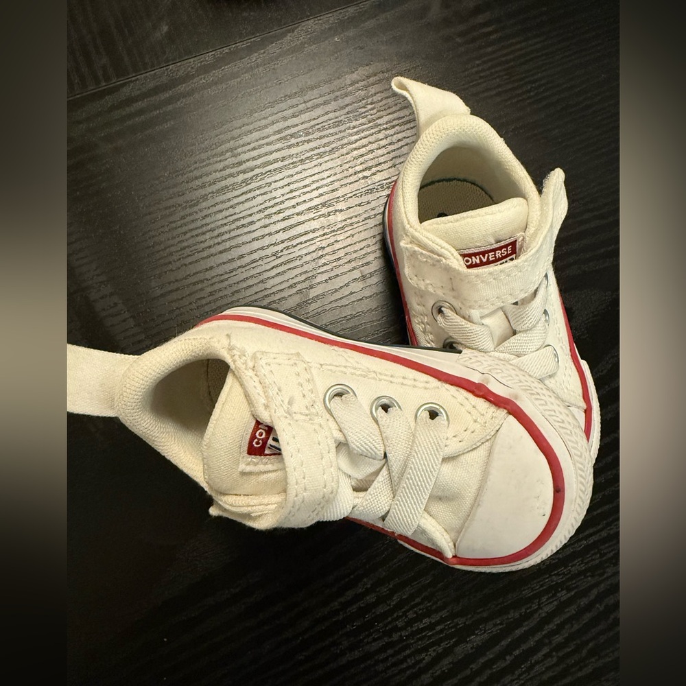 Converse Baby White and Red Sneakers